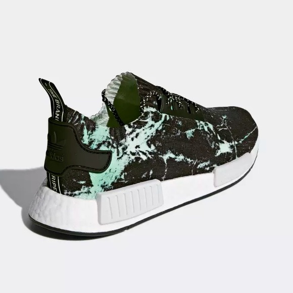 Fair Men’s Size 8 (Euro Sz 41.5) Adidas NMD R1 Sneakers Marble Aero Green/White - Picture 5 of 15